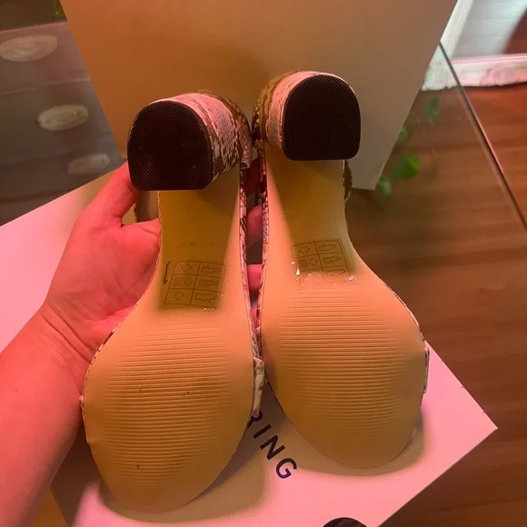 Call It Spring Snakeskin Block Heels - Picture 4 of 4